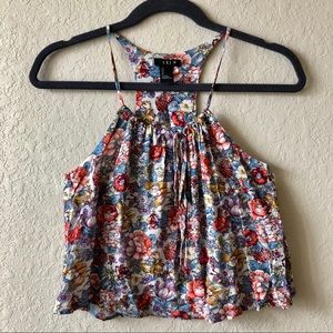 Forever 21 Floral Halter Neck Tank Top